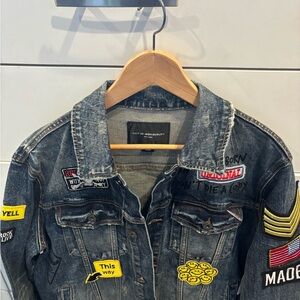 Cult of Individuality Blue Denim Jacket with Patches